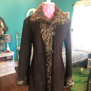 Chocolate Brown Shearling Coat